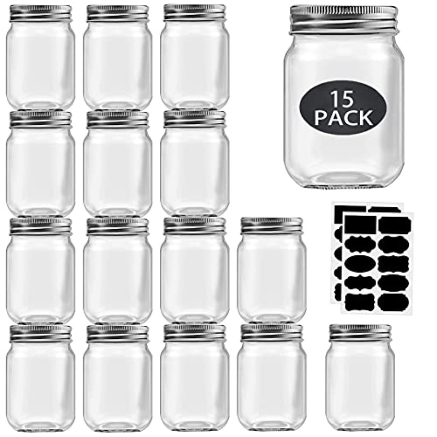 16 oz Mason Jars With Lids Reg - Meal Prep Bulking 评论和价格