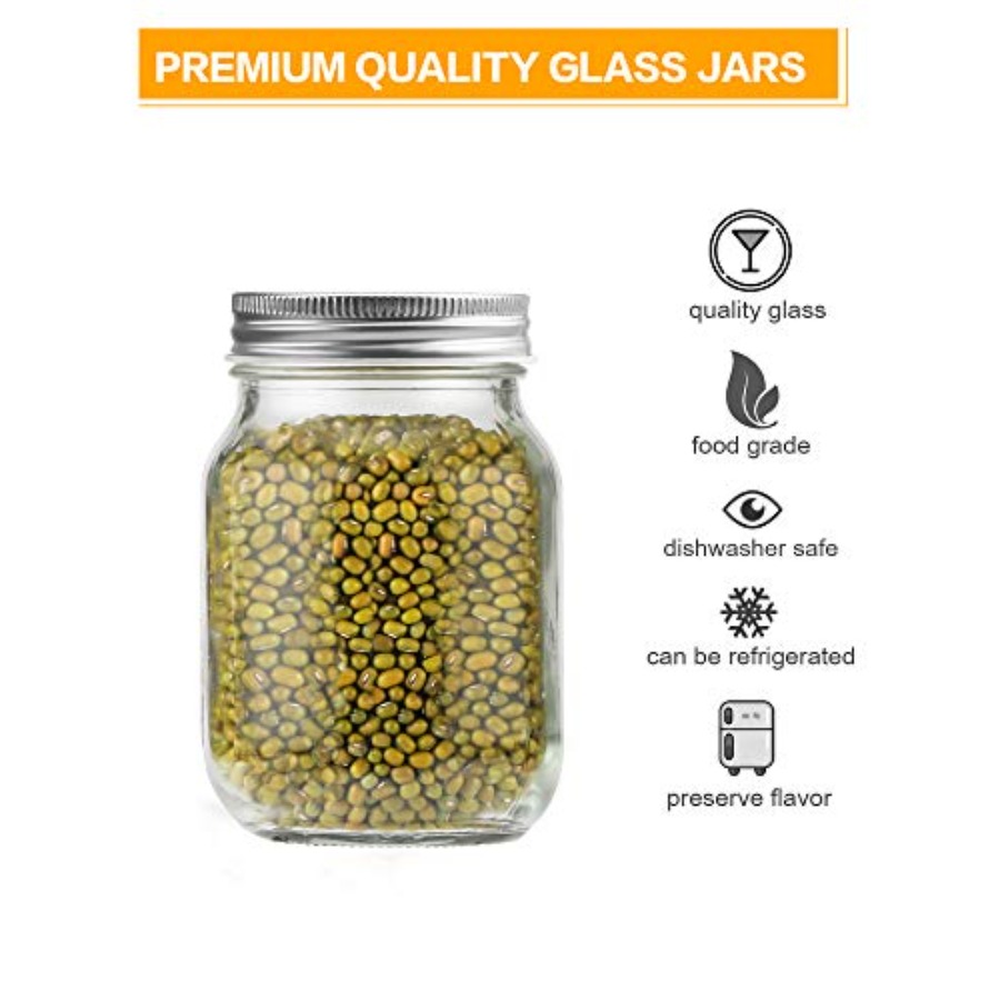 16 oz Mason Jars With Lids Reg - Meal Prep Bulking 评论和价格