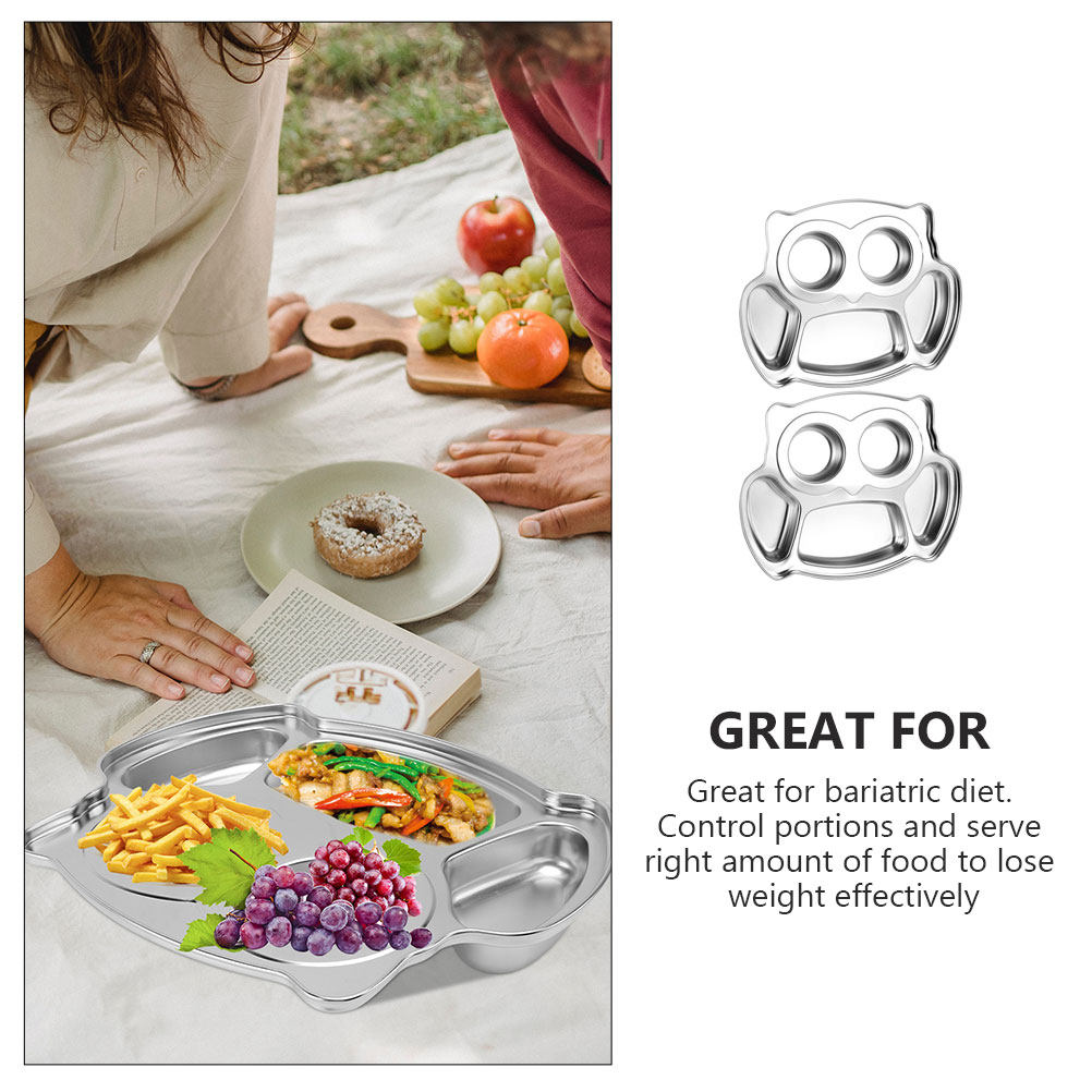 2Pcs Stainless Shaped Divided  - Meal Prep Usa 评论和价格