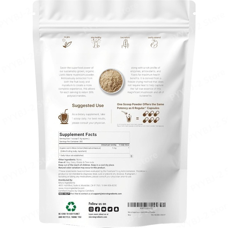 Organic Lion’s Mane Mushroom P - Meal Prep Smoothies 评论和价格